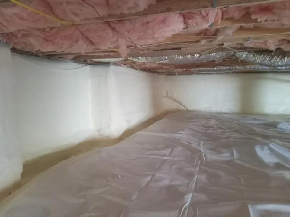 Crawl space encapsulation with closed-cell spray foam for Attic Insulation in Chesterfield